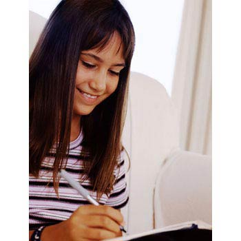 Teen at a computer