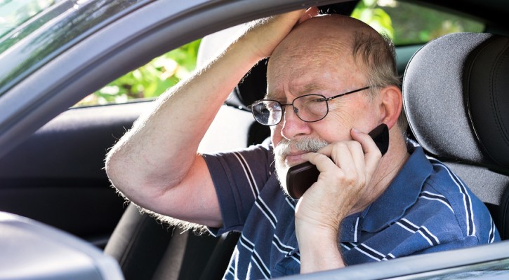 Frustrated Elderly driver