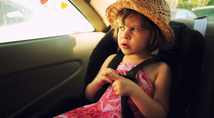 Child left alone in a hot car