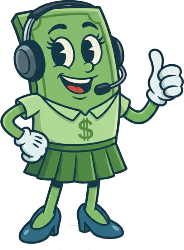 Dollar Bill Guy with headset