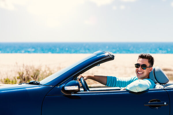 Happy Driver in Convertible